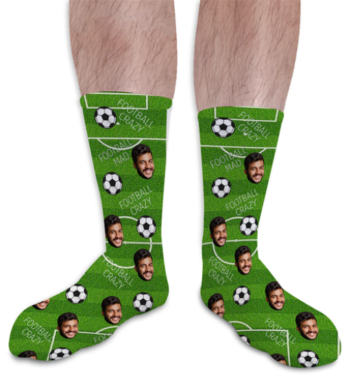 Football Crazy Football Mad Personalised Photo Socks