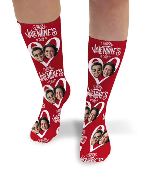Valentines Day Personalised Socks Happy Valentines Day
