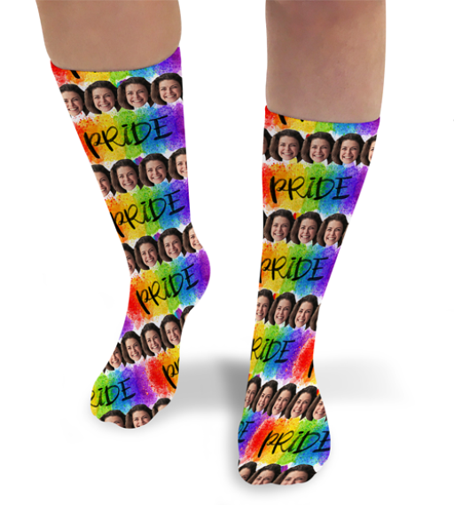Pride 3 Personalised Photo Socks LGBT