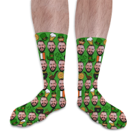 St Patricks Day Personalised Photo Socks