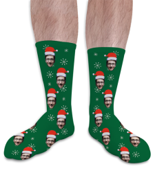 Personalised People Socks Santa Hat Christmas Photo Socks