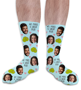 Great Pear Valentines Day Personalised Socks