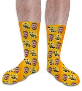 Happy Fathers Day Personalised Photo Socks 