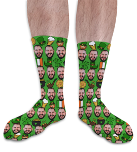 St Patricks Day Personalised Photo Socks