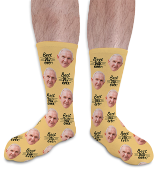 Best Dad Ever Fathers Day Personalised Photo Socks 