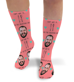 Can't Wait To Fork You Valentines Day Personalised Socks