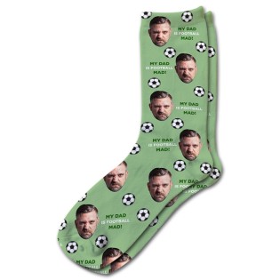 Football Mad Dad Personalised Photo Socks