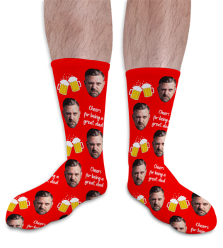 Cheers For Being A Great Dad Fathers Day Personalised Photo Socks 