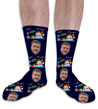 Happy Birthday 2 Personalised Photo Socks 