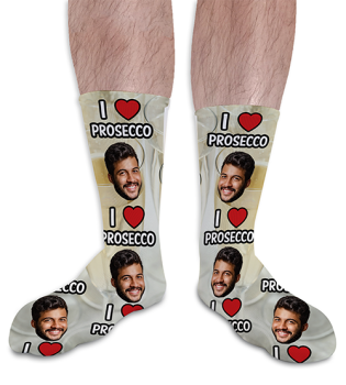 I Love Prosecco Personalised Photo Socks