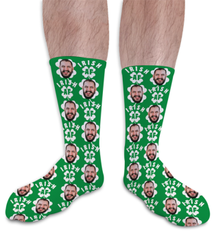 St Patricks Day Personalised Photo Socks Irish AF