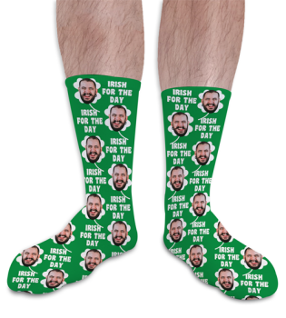St Patricks Day Personalised Photo Socks Irish For The Day
