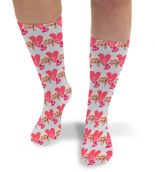 Love You Mum Mothers Day Personalised Photo Socks 