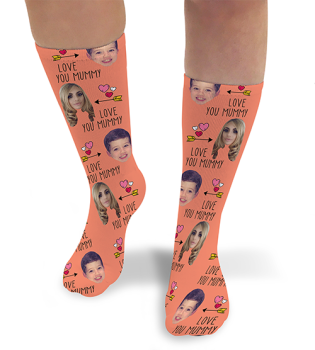 Love You Mummy Mothers Day Personalised Photo Socks 