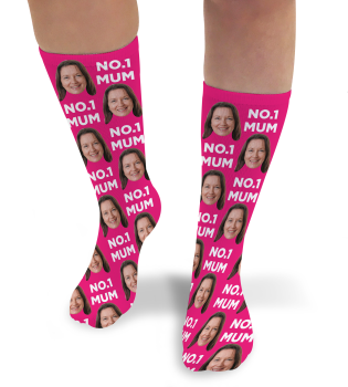  No. 1 Mum Mothers Day Personalised Photo Socks 