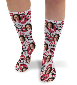 Mothers Day Kisses Photo And Message Personalised Photo Socks 