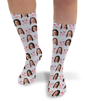 Mothers Day Wine Personalised Photo Socks 
