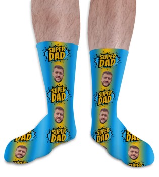 Super Dad 2 Fathers Day Personalised Photo Socks 