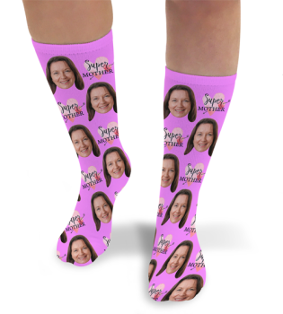 Super Mother Personalised Photo Socks 