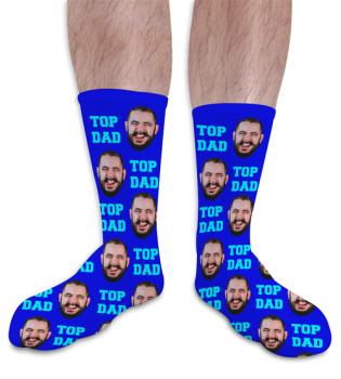 Top Dad Fathers Day Personalised Photo Socks 