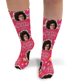 Wishing A Happy Birthday Personalised Photo Socks 