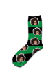 Stripey Personalised Photo Socks Black & Green Stripes