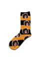 Stripey Personalised Photo Socks Black & Orange Stripes