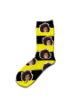 Stripey Personalised Photo Socks Black & Yellow Stripes