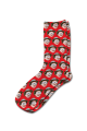Coloured Background Personalised Photo Socks Red