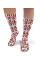 Happy Mothers Day Coloured Hearts Personalised Photo Socks 