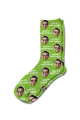 Photo & Message Birthday Personalised Photo Socks Lime Green