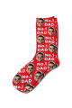 Photo & Message Personalised Photo Socks Red