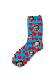 Love Hearts Valentines Day Personalised Photo Socks Sky Blue