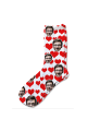 Love Hearts Valentines Day Personalised Photo Socks White