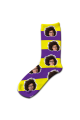 Stripey Personalised Photo Socks Yellow & Purple Stripes